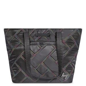 Lug Skyliner Tote Bag - Black with Rainbow Stitching - Excellent Condition